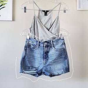 Denim cut off shorts